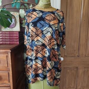 LULAROE  Oversized Geometric Print Tunic Top Size Small